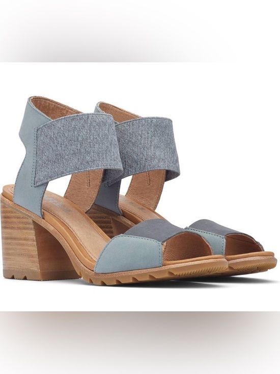 Sorel Shoes - SOREL Nadia Blue Elastic Slingback Block Heel Sandals Women’s Size 10